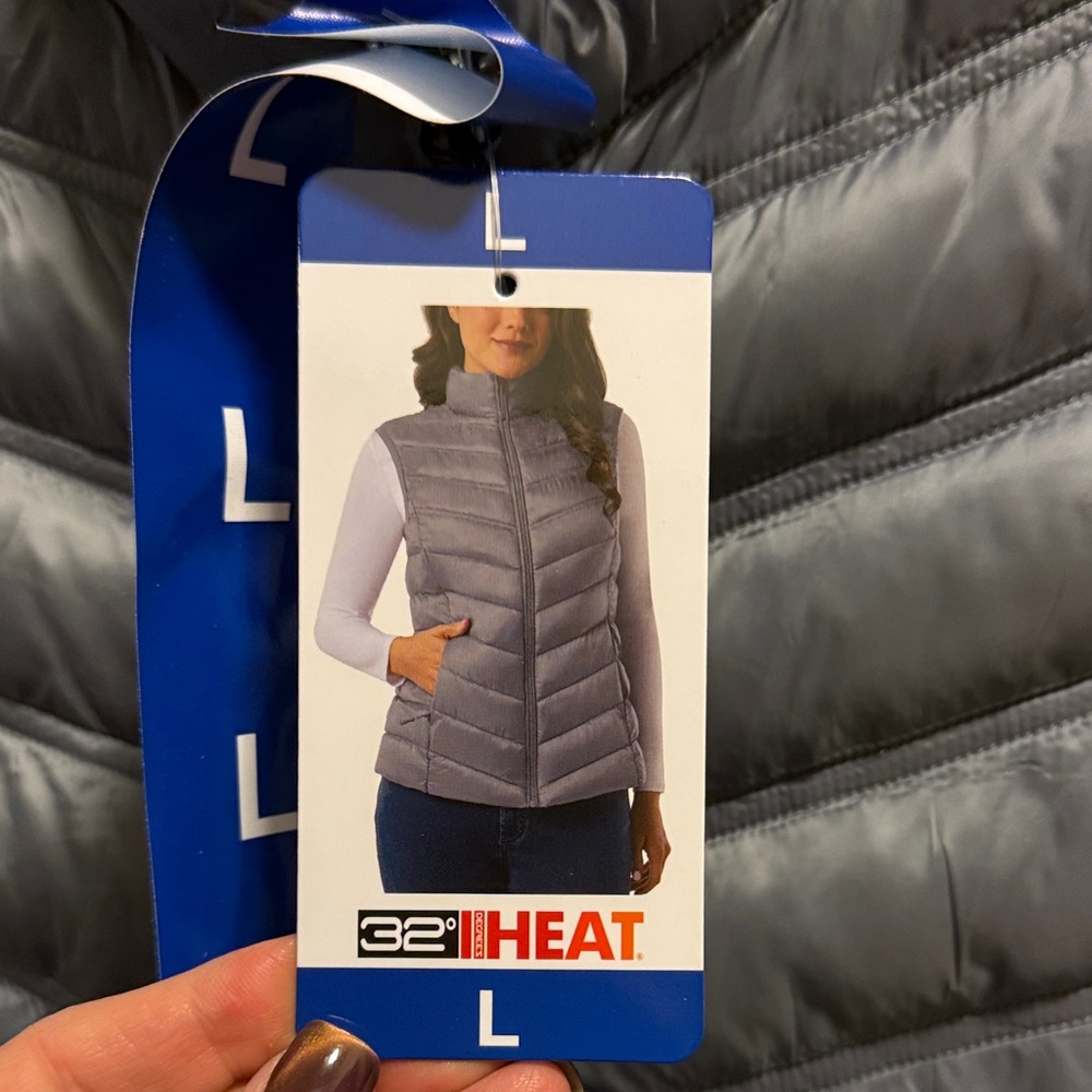 32 Degrees Gray Puffer Vest - Picture 2 of 5